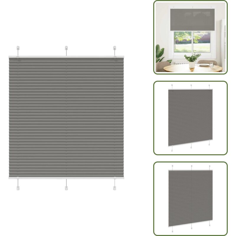 Plissee Anthrazit 120x150 cm Stoffbreite 119,4 cm Polyester - Plissee - Plissees - Faltrollo - Jalousie