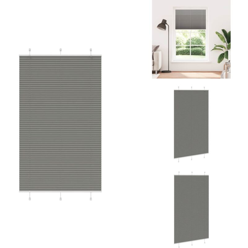Plissee Anthrazit 120x200 cm Stoffbreite 119,4 cm Polyester - Plissee - Plissees - Faltrollo - Jalousie