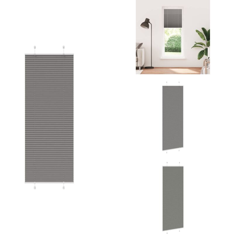 Plissee Anthrazit 75x200 cm Stoffbreite 74,4 cm Polyester - Plissee - Plissees - Faltrollo - Jalousie