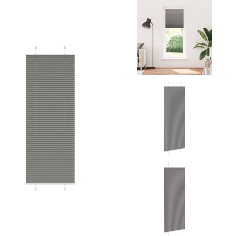 Plissee Anthrazit 80x200 cm Stoffbreite 79,4 cm Polyester - Plissee - Plissees - Faltrollo - Jalousie