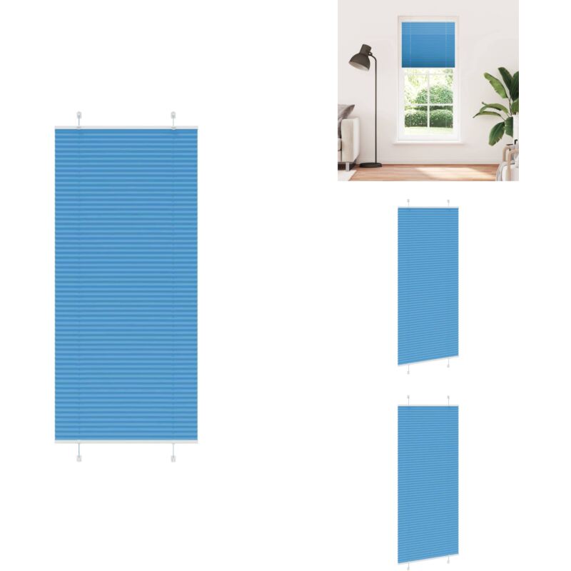 Plissee Blau 90x200 cm Stoffbreite 89,4 cm Polyester - Plissee - Plissees - Faltrollo - Jalousie