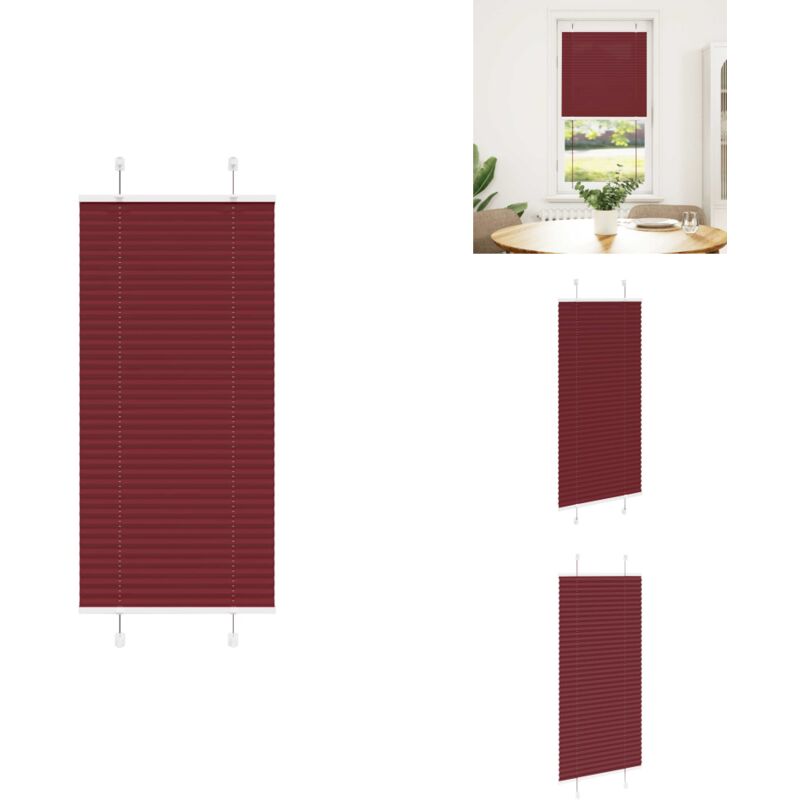 Plissee Bordeauxrot 65x150 cm Stoffbreite 64,4 cm Polyester - Plissee - Plissees - Faltrollo - Jalousie
