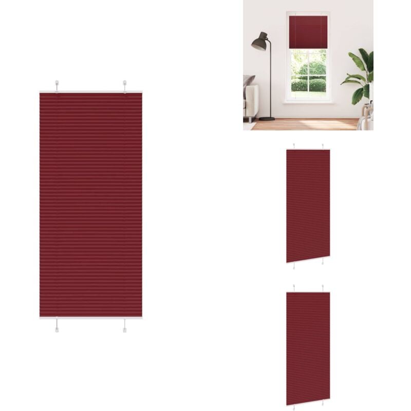 Vidaxl - Plissee Bordeauxrot 90x200 cm Stoffbreite 89,4 cm Polyester - Plissee - Plissees - Faltrollo - Jalousie