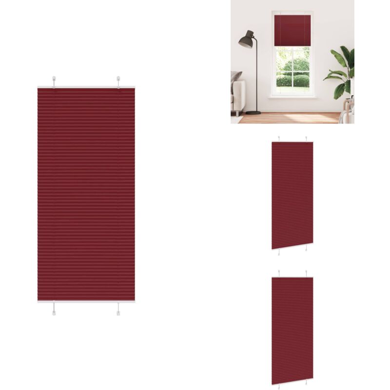Plissee Bordeauxrot 95x200 cm Stoffbreite 94,4 cm Polyester - Plissee - Plissees - Faltrollo - Jalousie