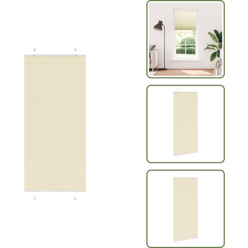 Plissee Creme 90x200 cm Stoffbreite 89,4 cm Polyester - Plissee - Plissees - Faltrollo - Jalousie