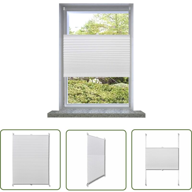 The Living Store - Plissee Faltrollo Rollo Plisseerollo 40x150cm Weiß - Plissee - Faltrollo - Rollladen - Sonnenschutz - Sicht Schutz