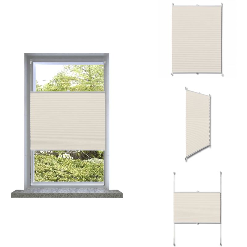 Plissee Faltrollo Rollo Plisseerollo 50x100cm Creme - Sonnenschutz - Sicht Schutz - Plissee - Faltrollo - Rollo