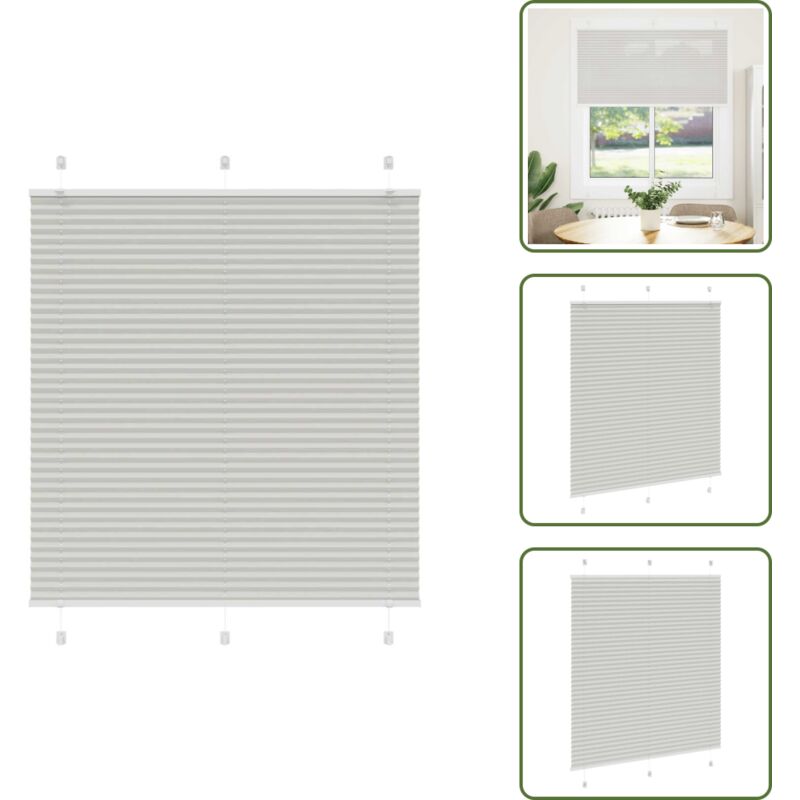 Plissee Hellgrau 120x100 cm Stoffbreite 119,4 cm Polyester - Plissee - Plissees - Faltrollo - Jalousie