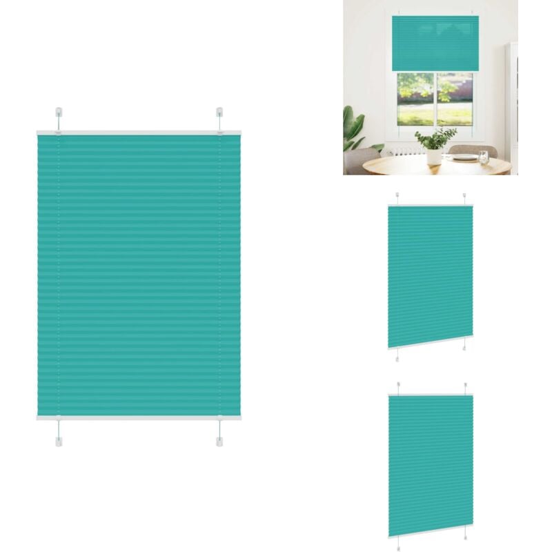 Plissee Petrolgrün 90x100 cm Stoffbreite 89,4 cm Polyester - Plissee - Plissees - Faltrollo - Jalousie