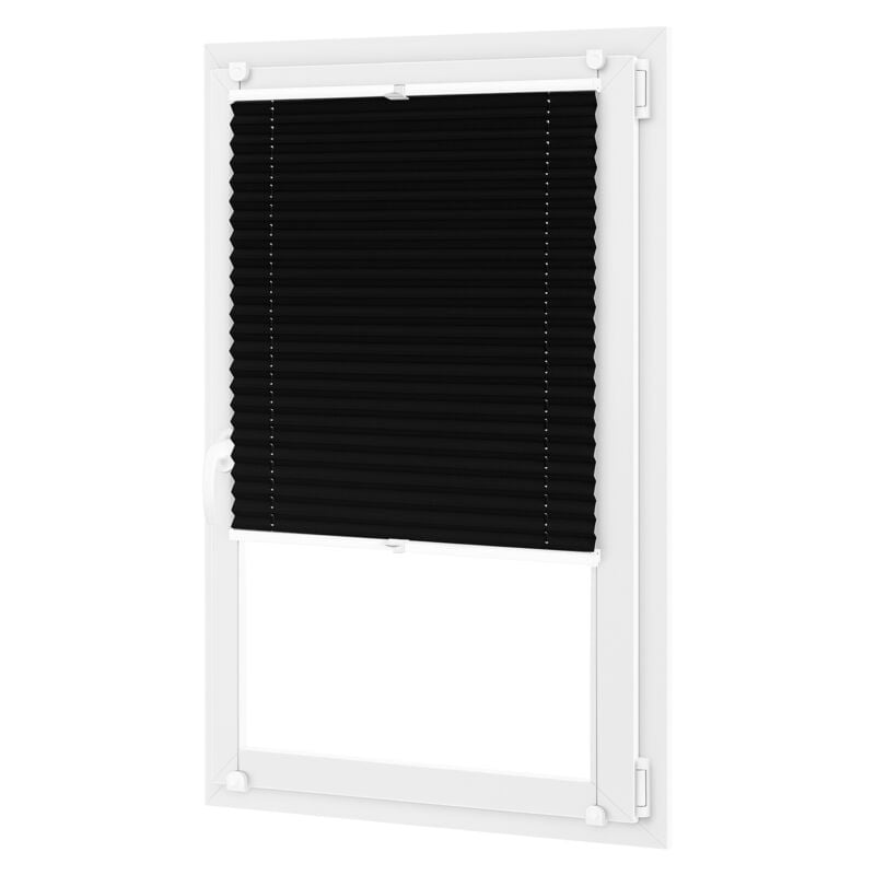 PLISSEE-ROLLO 30x100 cm - PLEAT schwarz, nicht-invasive Montage, Aluminiumprofile, hohe Qualität PLISSEE-ROLLO 38x100 cm - PLEAT schwarz,