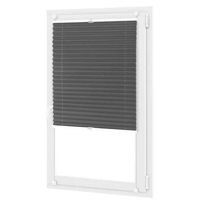 PLISSEE-ROLLO 30x100 cm - PLISSEE-ROLLO, dunkelgrau, nicht-invasive Montage, Aluminiumprofile, hohe Qualität PLISSEE-ROLLO 70x100 cm - PLISSEE-ROLLO,