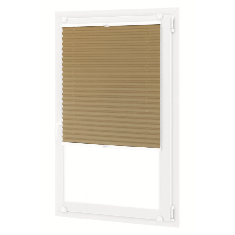 PLISSEE-ROLLO 30x100 cm - PLISSEE-ROLLO, hellbraun, nicht-invasive Montage, Aluminiumprofile, hohe Qualität PLISSEE-ROLLO 38x100 cm - PLISSEE-ROLLO,