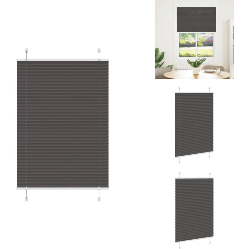 Plissee Schwarz 100x100 cm Stoffbreite 99,4 cm Polyester - Plissee - Plissees - Faltrollo - Jalousie