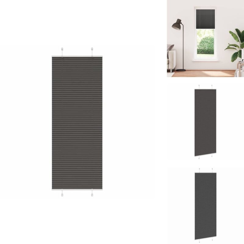 Plissee Schwarz 70x200 cm Stoffbreite 69,4 cm Polyester - Plissee - Plissees - Faltrollo - Jalousie