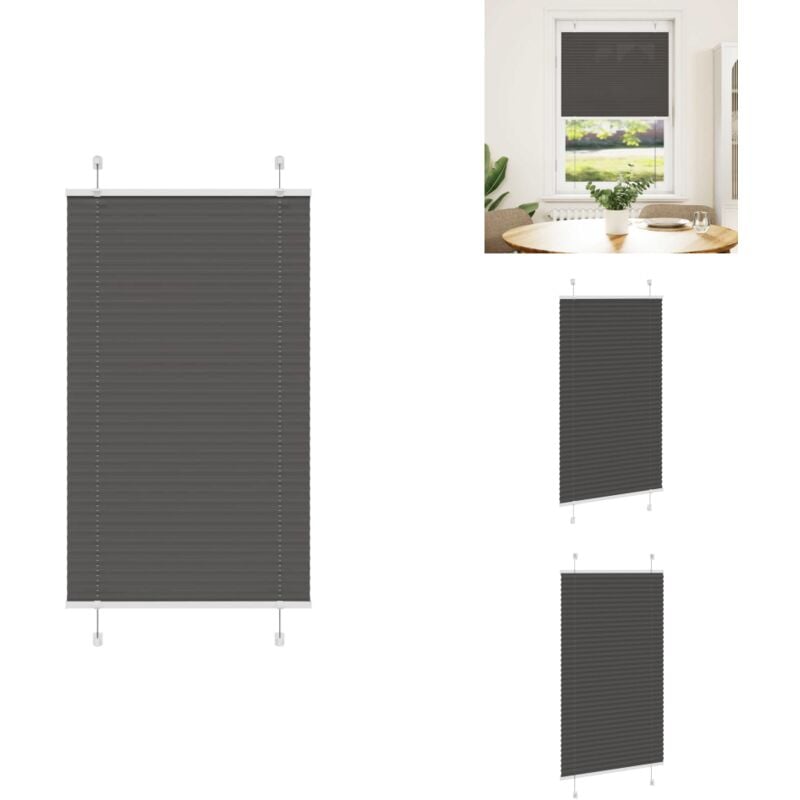 Plissee Schwarz 75x100 cm Stoffbreite 74,4 cm Polyester - Plissee - Plissees - Faltrollo - Jalousie