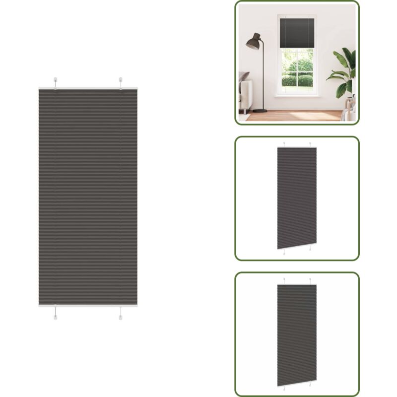 Plissee Schwarz 90x200 cm Stoffbreite 89,4 cm Polyester - Plissee - Plissees - Faltrollo - Jalousie