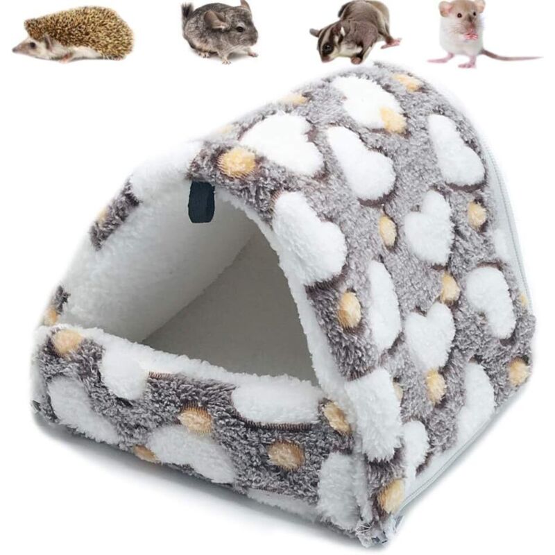 Plüsch-Nagerbett, kleines Hamsterhaus, Hängematten-Spielzeug, Hüttenbett für Meerschweinchen, Kaninchen, Chinchillas, Frettchen, Braun