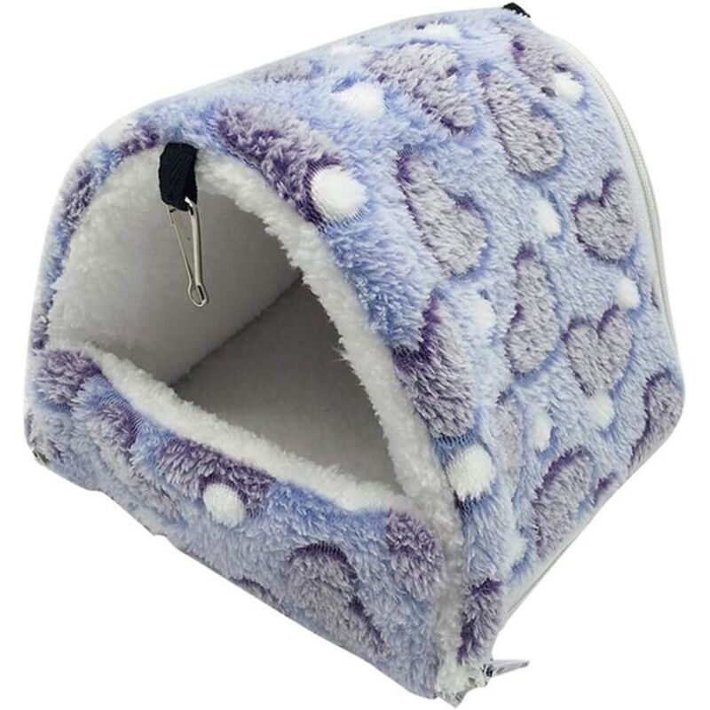 Plüsch-Nagerbett, kleines Hamsterhaus, Hängematten-Spielzeug, Hüttenbett für Meerschweinchen, Kaninchen, Chinchillas, Frettchen, Lila S