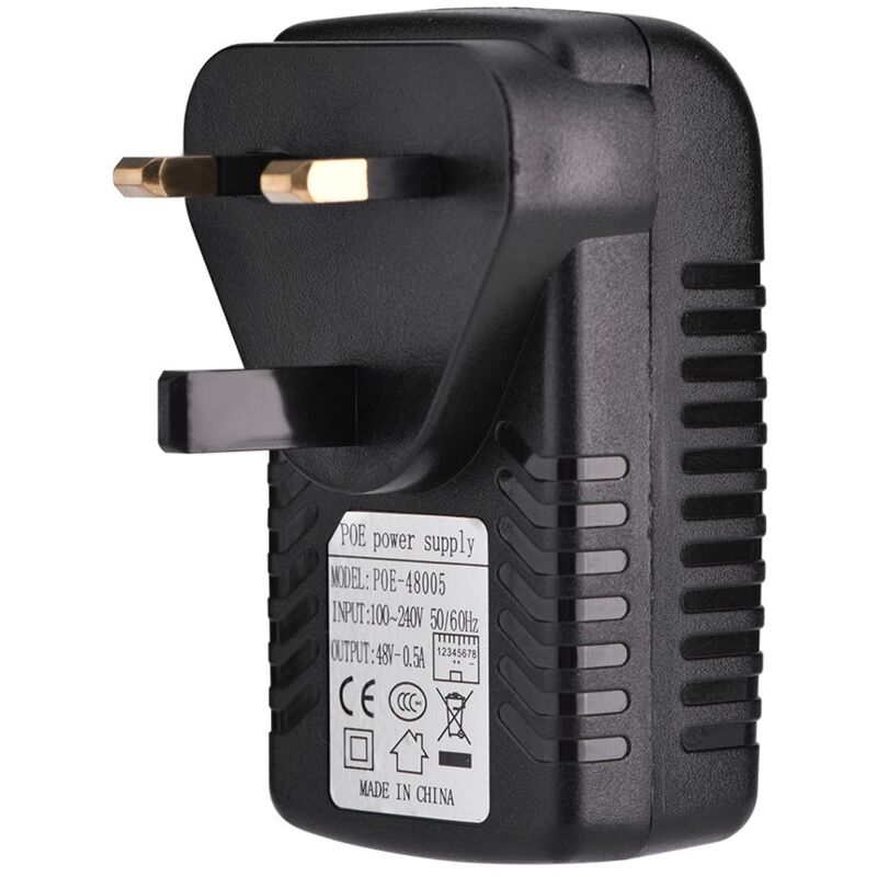 PoE-Netzteil, 48 v, 0,5 a, Wandmontage, PoE-Injektor, Ethernet-Adapter für IP-Überwachungskameras, drahtlose Telefone und Client-Access-Point-Geräte,