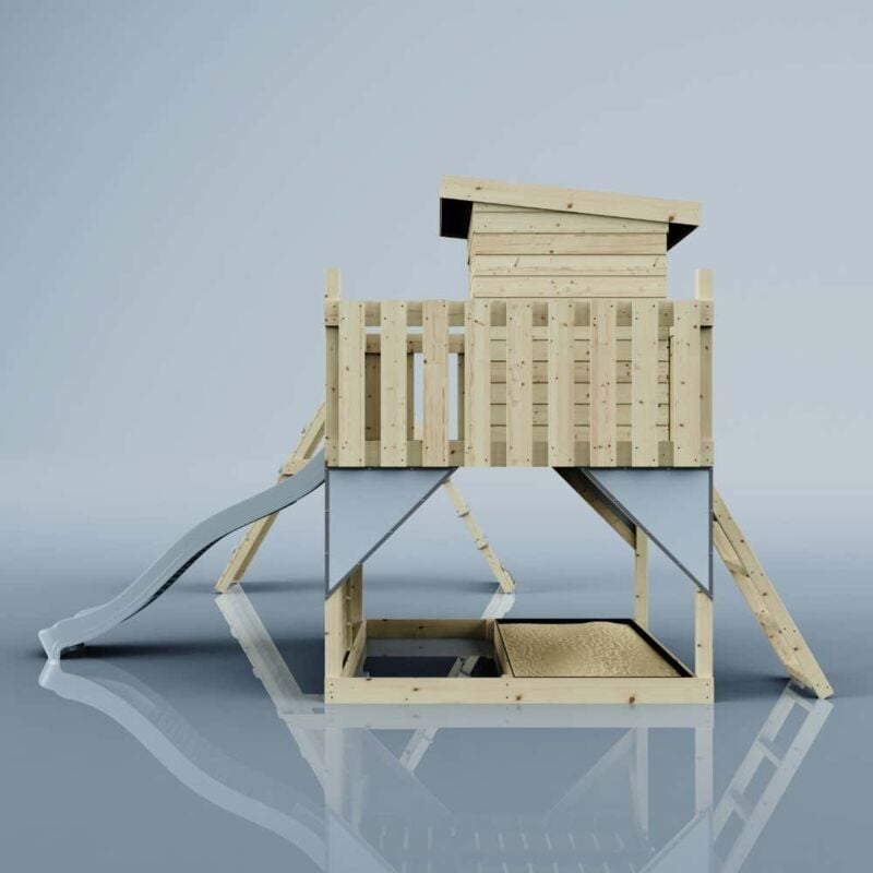 Spielturm Frida aus Holz in BlauKinderschaukel - Polarplay