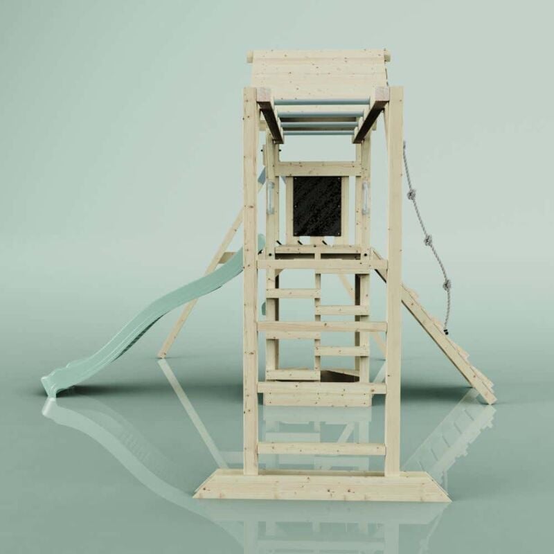 PolarPlay Spielturm Malmö aus Holz in GrünKinderschaukel Einzel