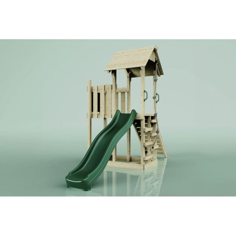 Spielturm Tromso aus Holz in Grün - Polarplay