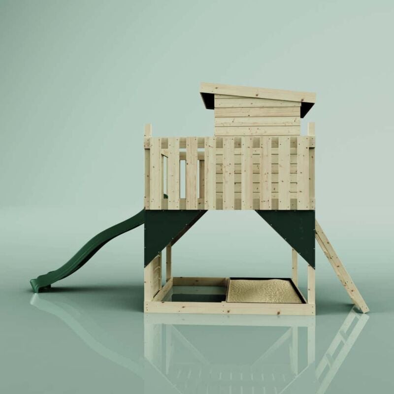 Stelzenhaus Polarlicht aus Holz in Grün - Polarplay