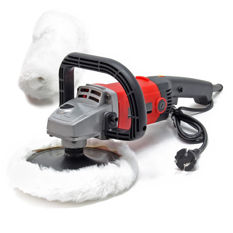 Wiltec - Auto Poliermaschine Schleifmaschine 1200W bis 3000 U/min, Poliergerät mit 6 Stufen inkl. 2 Pads, Tellerschleifer, Rotationsschleifer