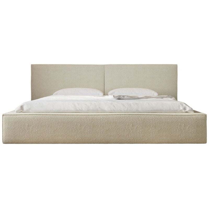 Polsterbett mit Kopfstütze, Bettkasten und Lattenrost, gepolstertes Kopfteil, Bett mit Stauraum bett 06 (Beige (Anthology 3), 180x200 cm)