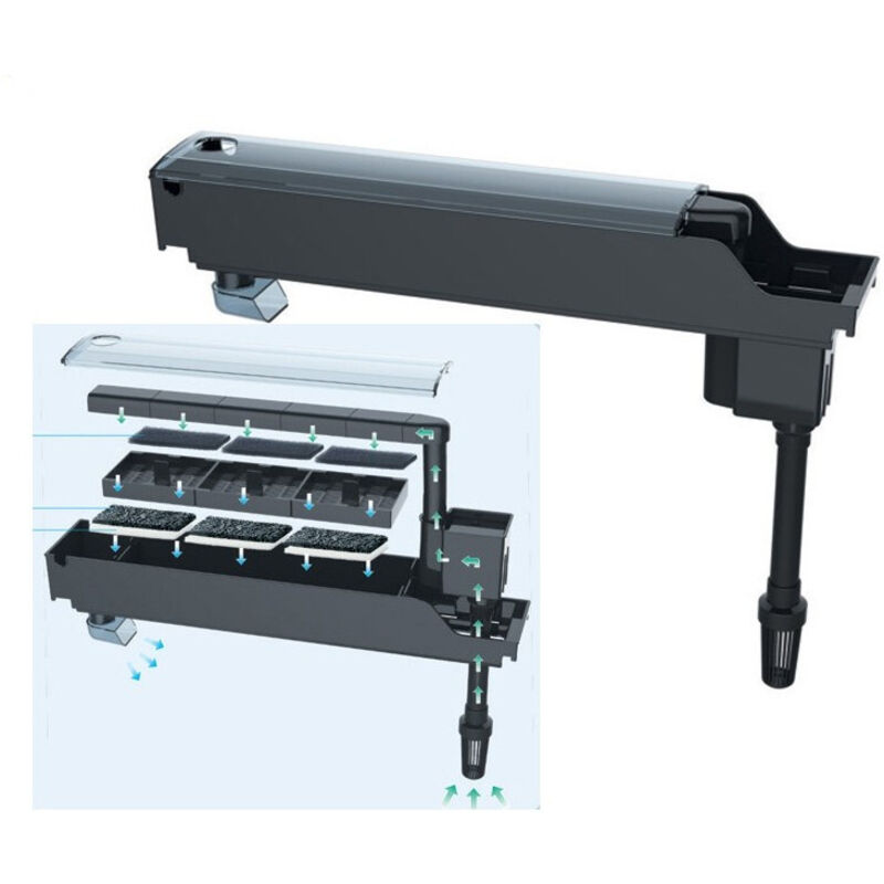 Trade Shop Traesio - Trade Shop - Externe Filterpumpe für Aquarien, 7 w, 500 l/h, professionelle Fische, Schildkröten, GD400 -