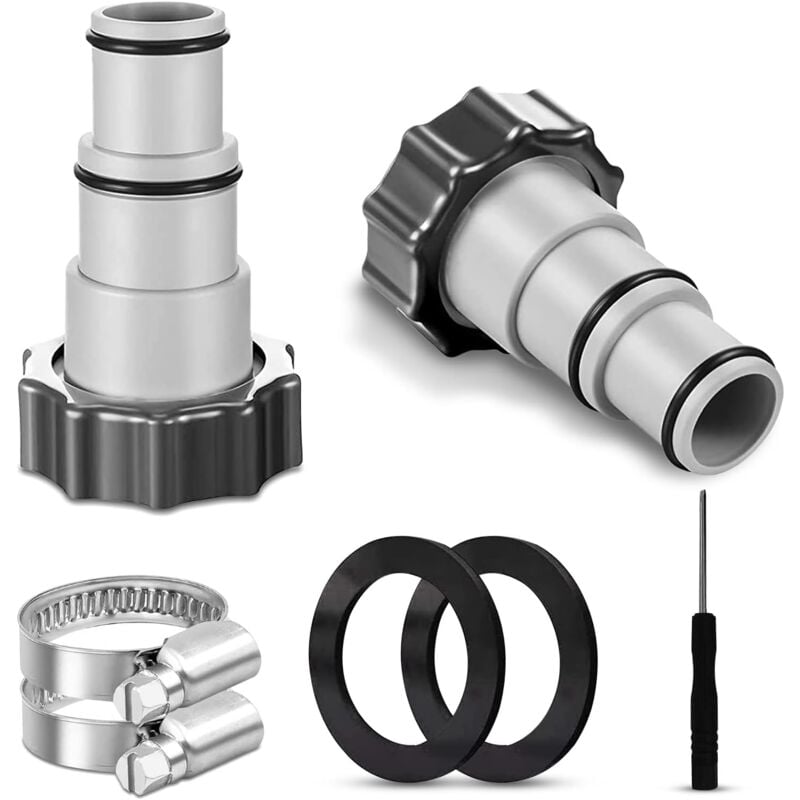 Pool Adapter a für Pool, 2 Stück Schlauchadapter Pool Schlauchadapter für Pumpen Poolschlauch Adapter a 32-38 mm mit Innengewinde zum Verschrauben,