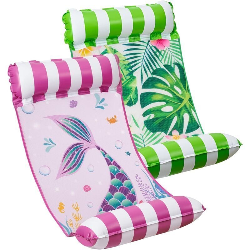 Pool-Hängematten-Set – 2er-Pack aufblasbare Pool-Schwimmhilfen für Erwachsene, 4-in-1, vielseitiges Pool-Zubehör, Lounge-Sessel, Übungssattel, Floß