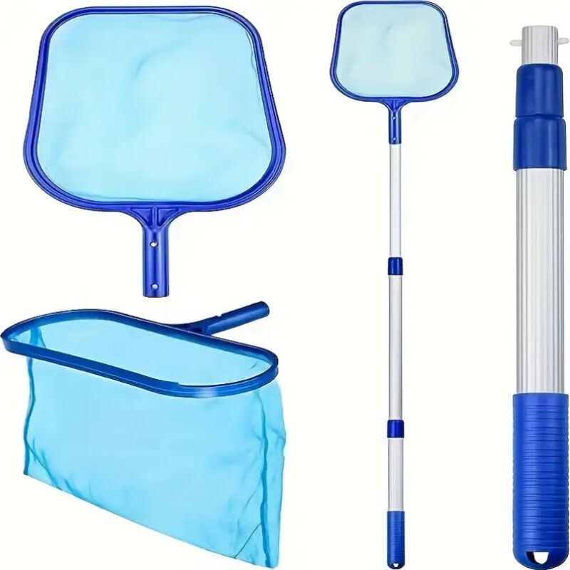 Pool-Reinigungsnetz, Pool-Stiel, Pool-Skimmer, Pool-Bodenskimmer, mit Teleskopgriff, Spa-Skimmer, zum Reinigen von Abfällen auf dem Boden und der