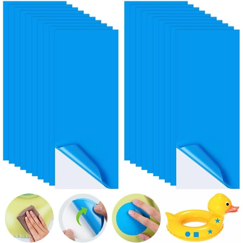 Pool-Reparaturflicken, 20er-Pack selbstklebende Pool-Reparaturflicken, 10 x 25 cm PVC-Flicken-Reparaturset, Pool-Reparaturflicken für die Reparatur