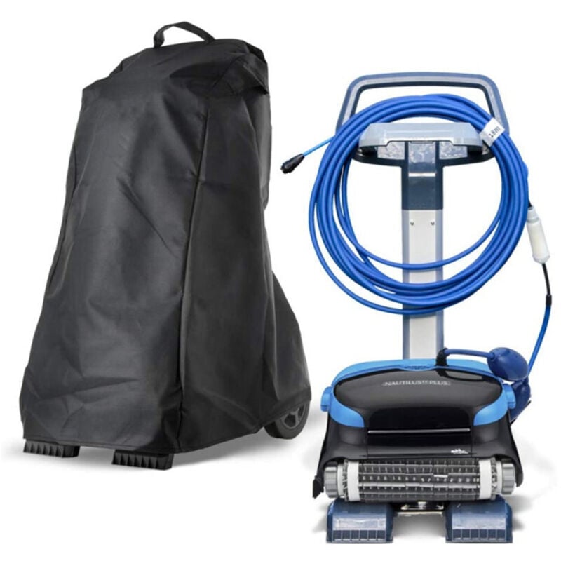 Pool-Roboter-Abdeckung, 420D Oxford Schwarz, 55,9 x 66 x 106,7 cm, Garten-Pool-Reiniger-Roboter-Abdeckung mit Griff und Kordelzug, wasserdicht