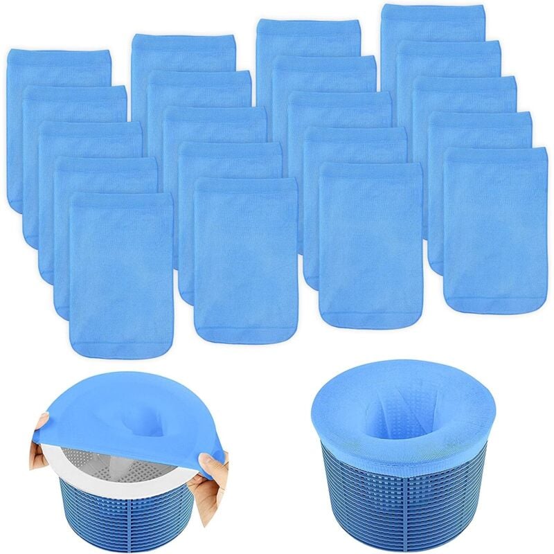 Pool-Skimmer-Socken, 20 Stück Skimmer-Socken, Pool-Skimmer-Socken, elastischer Nylon-Pool-Skimmer-Filter, Pool-Filtersocke, Skimmer-Vorfilter für
