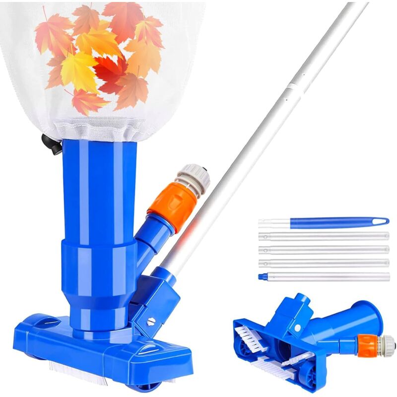 Pool-Staubsauger – Bodensauger mit Bürste und dicken Stangen – Pool-Staubsauger – Tragbarer Staubsauger für Schwimmbäder, Whirlpools, Teiche,