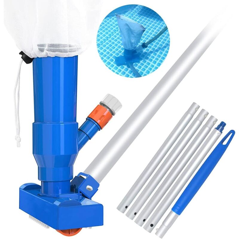 Pool Vacuum Cleaner, Mini Pool Jet Vacuum Cleaner Pool Cleaner Above Ground Swimming Pool Cleaning Kit Tools Portable Pool Vacuum Cleaner for Leaves