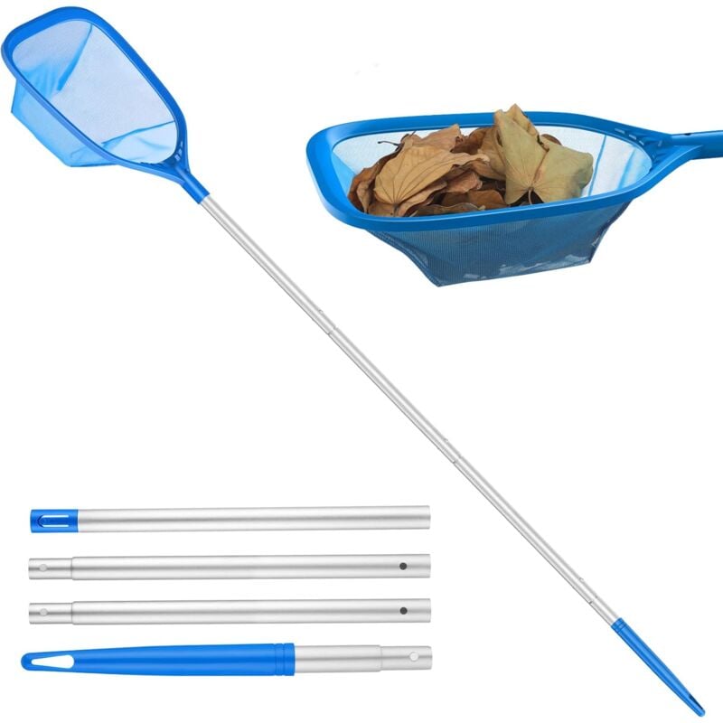 Poolreinigung, 150 cm Oberflächenskimmernetze für Pools, Poolbodennetze mit 1,14 m stabiler Aluminiumstange, 13 cm tiefes Skimmernetz