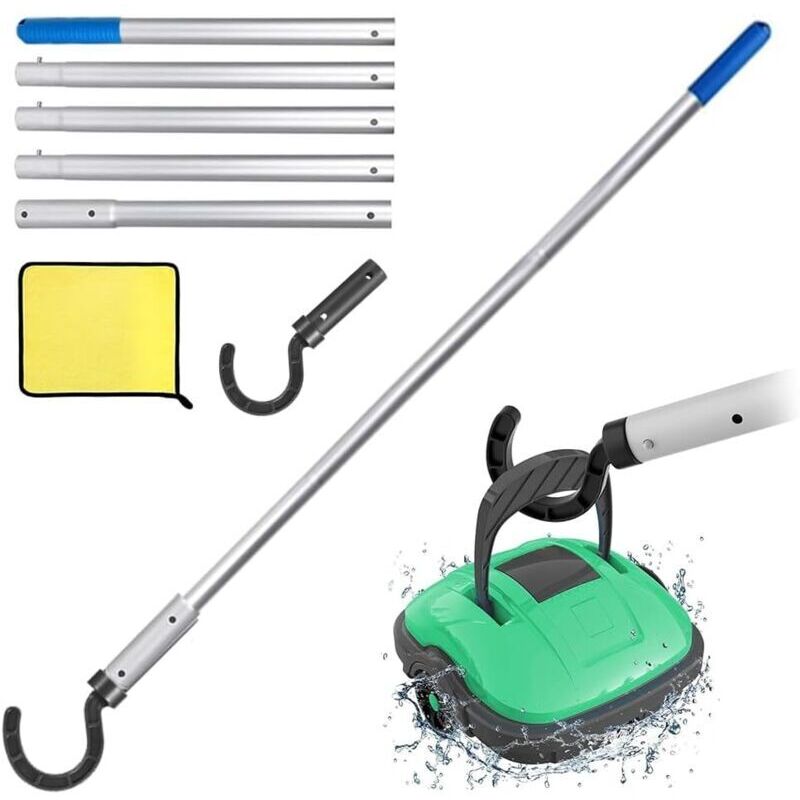 Poolroboter-Haken mit 185 cm Stiel, Poolsauger-Haken, Poolroboter-Zubehör-Haken, Haken für alle Pool-Saugroboter