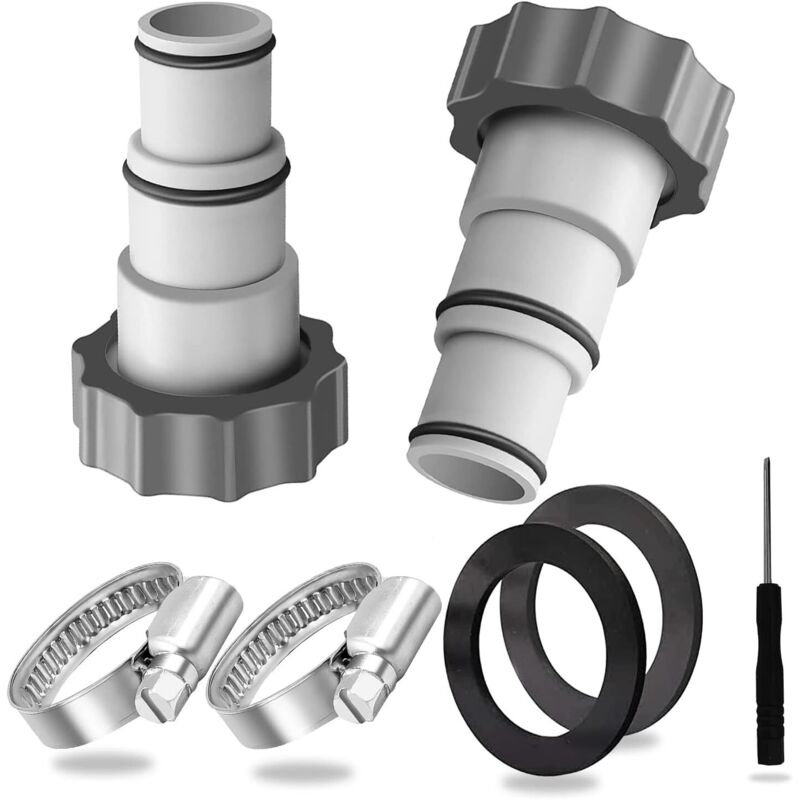 Poolschlauchadapter 32 38, 2 Stück Intex Pooladapter 32 38, 38mm Pooladapter, Intex Poolschlauchverbinder, Poolpumpenschlauchadapter.
