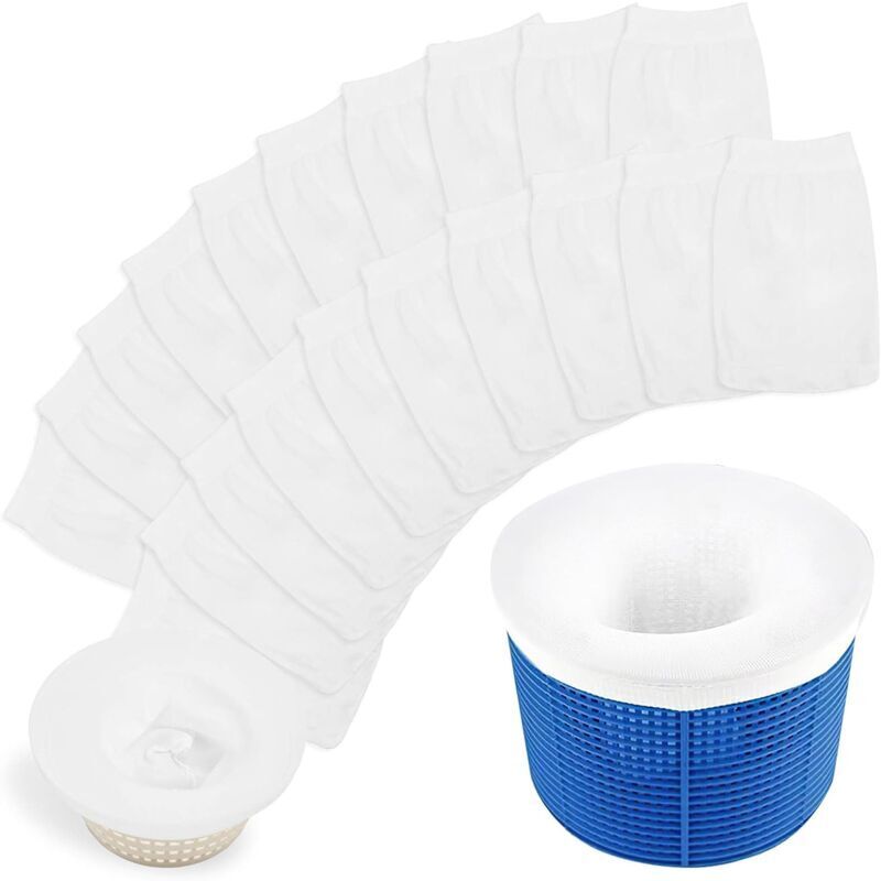 Poolskimmer-Socken, 20-teiliges Set, Poolskimmer-Filter, elastischer Nylon-Vorfilter, wiederverwendbare Poolfilter-Socken zum Schutz Ihres Pools vor