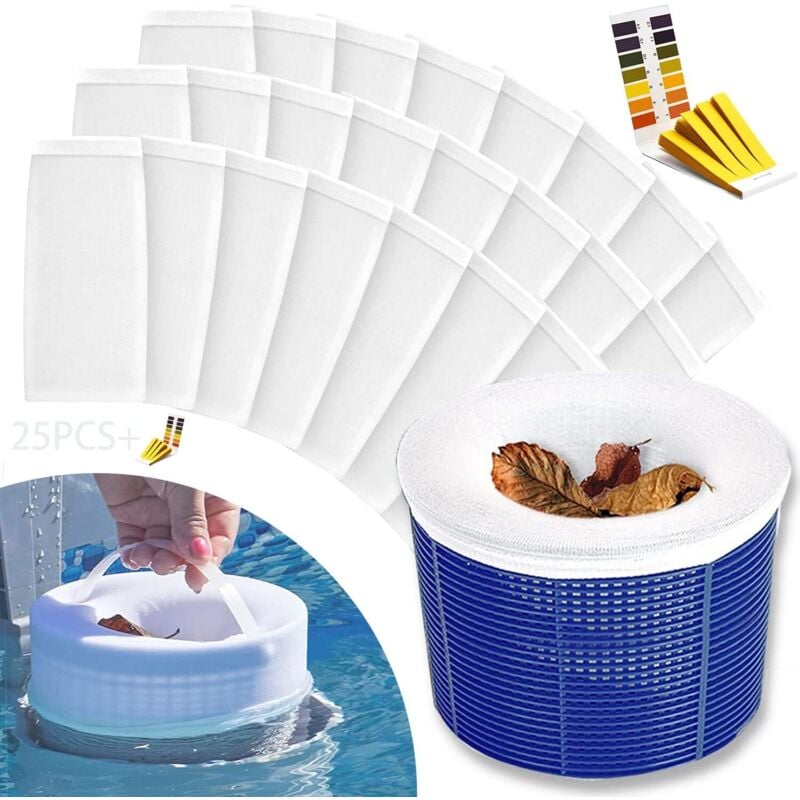 Poolskimmer-Socken, 26 Stück Poolfilter-Socken, Poolskimmerfilter, Skimmer-Socken, Skimmer-Vorfilter, Poolfilter-Socke, Poolskimmer-Socken