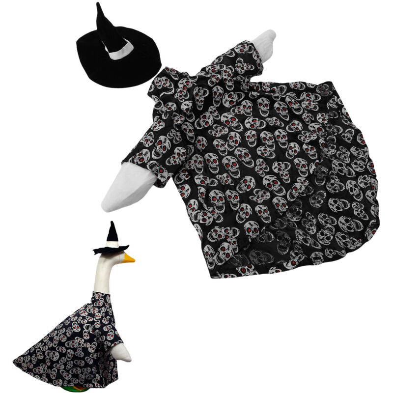 Porch Goose Kleidung Größe 23 Zoll Elegantes schwarzes Totenkopfmuster Mit Hexenhut Wetterfestes Material