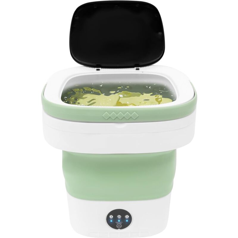 Portable Mini Waschmaschine Mit Schleuder Blaulichtfunktion 12 L Mini Washing Machine Faltbare Kleine Waschmaschine Mobile Waschmaschine Grün