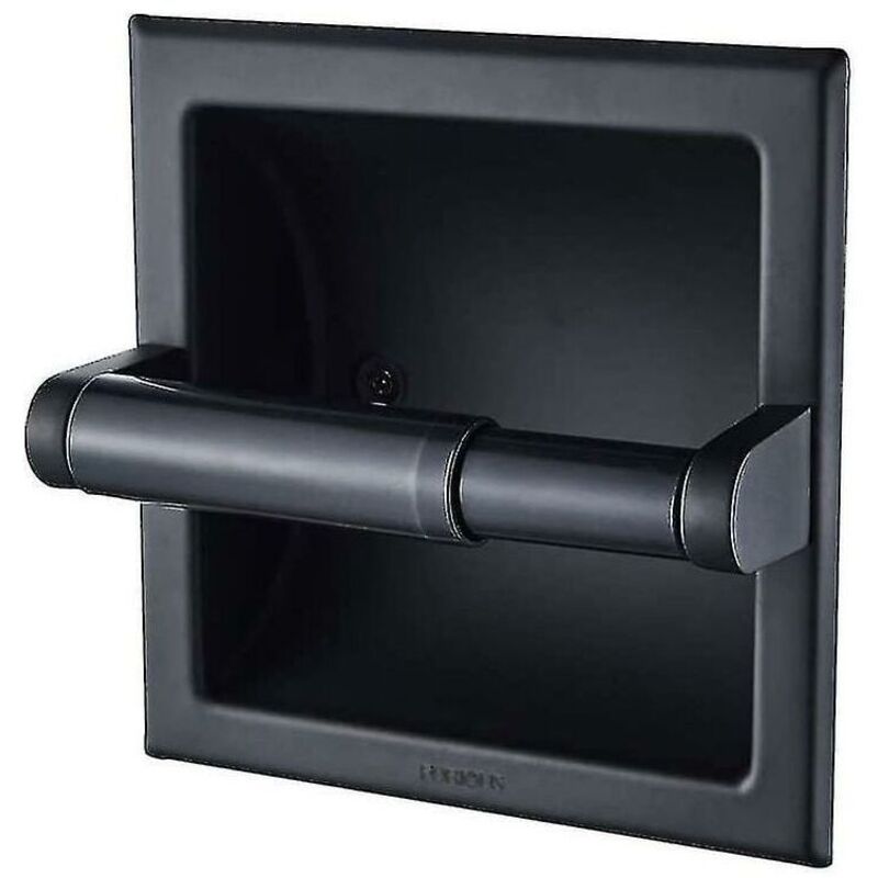 ZVD - Porte-papier toilette noir avec fixation murale pour wc en métal noir indestructible. Porte-papier toilette en métal noir avec fixation murale.