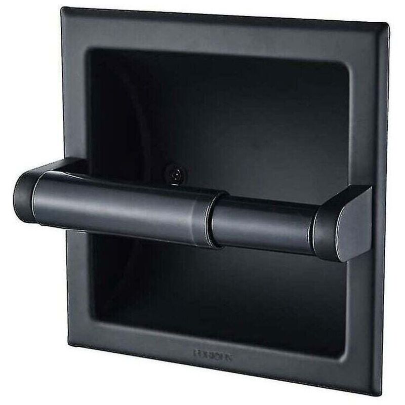Porte-papier toilette noir mat Support mural pour papier toilette encastrable noir en métal Porte-papier toilette mural noir avec support de montage
