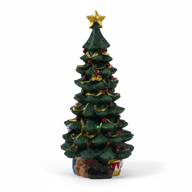 Porzellan Weihnachtsbaum dekoriert zum Hinstellen - 25 cm - Keramik Tannenbaum Deko Aufsteller - Christbaum