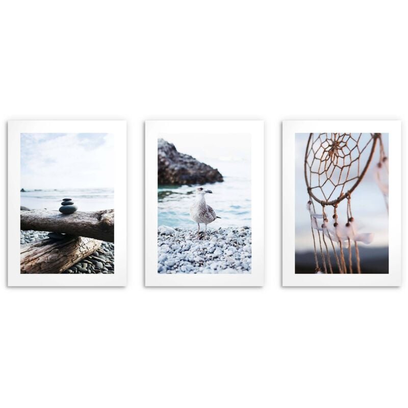 Poster für die Wand im Wohnzimmer Poster für das Schlafzimmer Felsige Strände 3x 50x70cm