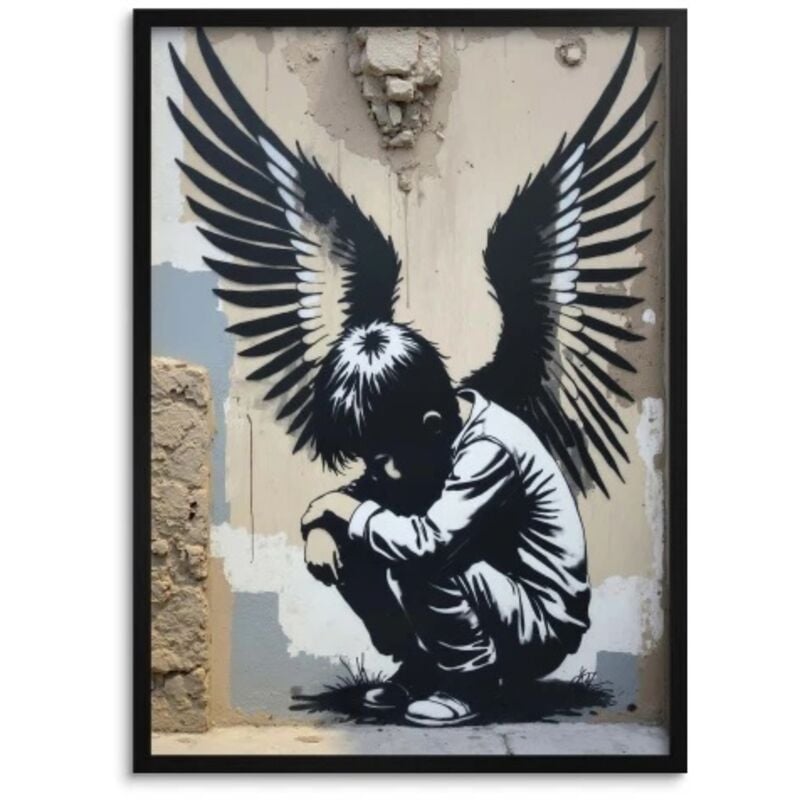 Poster Gemälde Poster Graffiti Schwarz-Weiß-Wandkunst Street Art